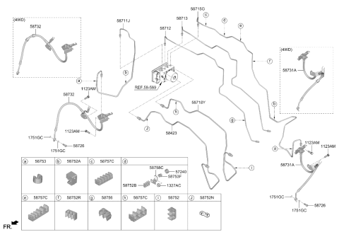 2026 Kia Sportage HOSE-BRAKE FRONT,LH Diagram for 58731N9000
