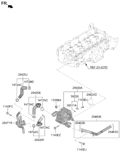 2026 Kia Sportage CONTROL ASSY-COOLANT Diagram for 256002S650