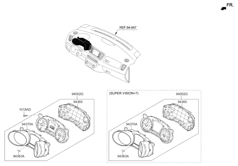 2019 Kia Sedona Instrument Cluster Assembly Diagram for 94041A9180