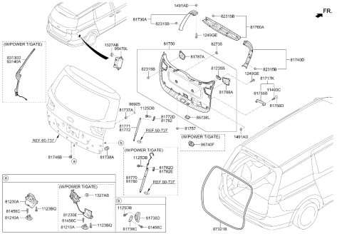 2020 Kia Sedona Tail Gate Lifter Assembly Diagram for 81771A9000