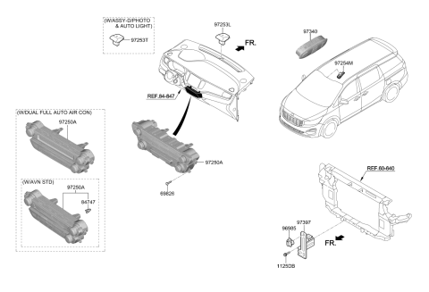 2021 Kia Sedona Heater Control Assembly Diagram for 97250A9331WK