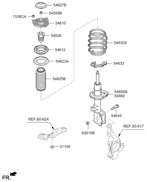 2020 Kia Sedona Front Spring Diagram for 54630A9140