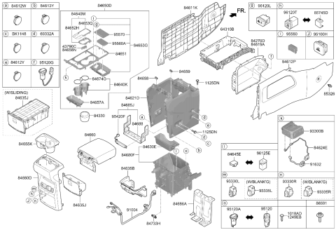 2019 Kia Sedona Shift Indicator Assembly Diagram for 84656A9BA0