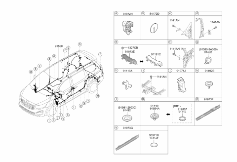 2020 Kia Sedona Anti-Noise Pad   Diagram for 841843X010