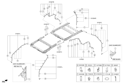 2019 Kia Sedona Hose Assembly-SUNROOF Door Diagram for 81682A9000
