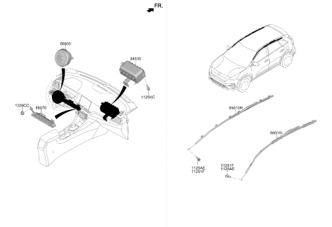2021 Kia Niro Knee Air Bag Module Assembly Diagram for 56970G5000WK