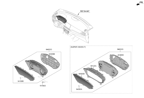 2021 Kia Niro Front Acrylic Lens Diagram for 94360G5600