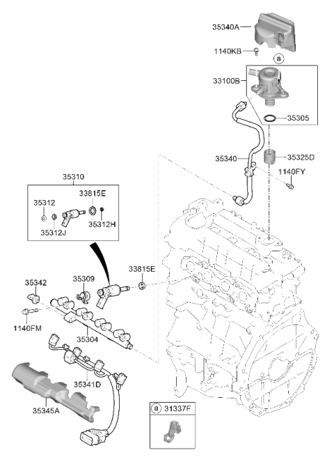 2021 Kia Niro O-Ring Diagram for 353222GFA0