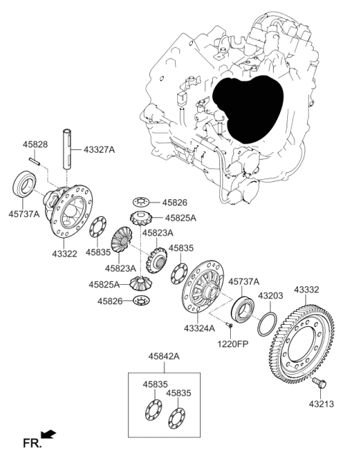 2021 Kia Niro Gear-Differential Side Diagram for 4582339510