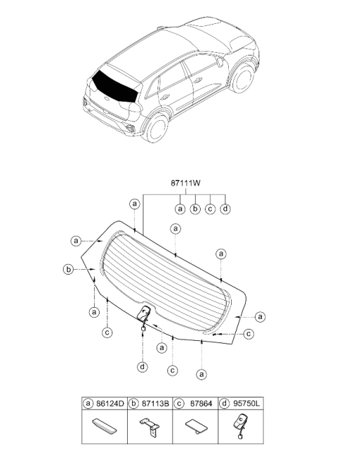 2022 Kia Niro STOPPER-Rear Window Gl Diagram for 87115G5000