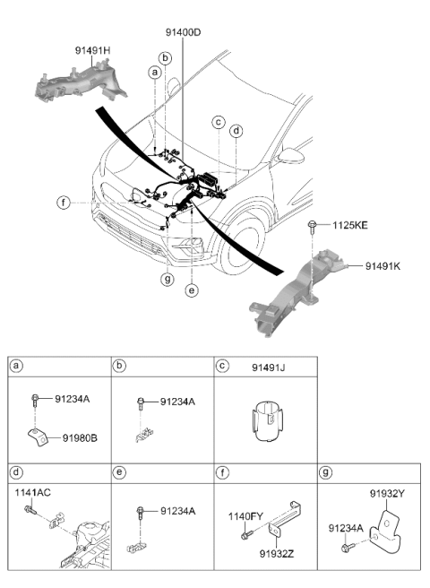 2021 Kia Niro Wiring Protector Diagram for 91971F2080