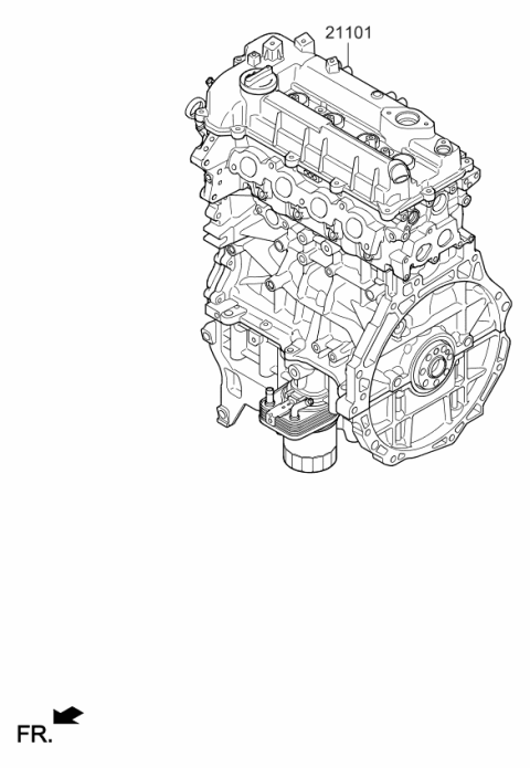 2022 Kia Niro Sub Engine Assembly Diagram for 110T103S00