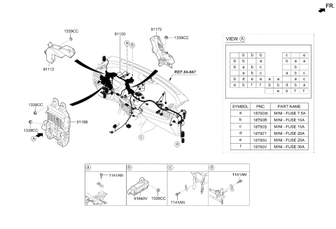 2022 Kia Niro Instrument Junction Box Assembly Diagram for 91950G5230