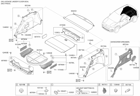 2022 Kia Niro Hook Assembly-Luggage Floor Diagram for 85795C1000