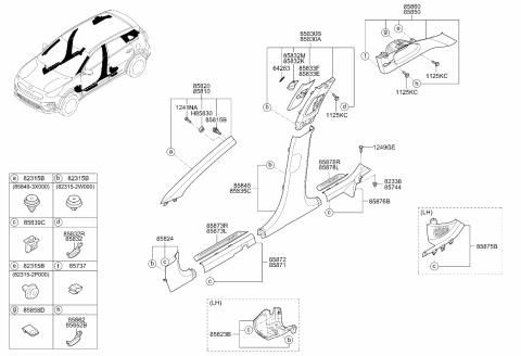 2021 Kia Niro Trim-Front Step Plate,L Diagram for 85873G5100WK