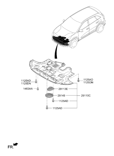 2022 Kia Niro Cover-After Service Diagram for 29131G2000