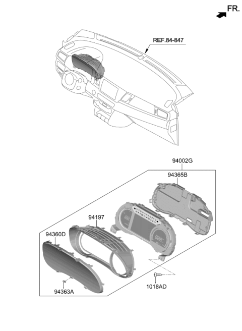2019 Kia Niro EV Front Acrylic Lens Diagram for 94360G5200