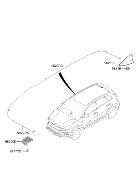 2021 Kia Niro EV Combination Antenna Assembly Diagram for 96210G5420B4U