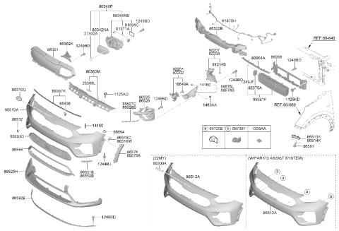 2019 Kia Niro EV Sub-Logo Assembly Diagram for 863201W250