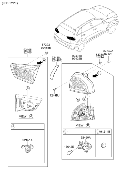 2019 Kia Niro EV Rear Combination Lamp Diagram 2