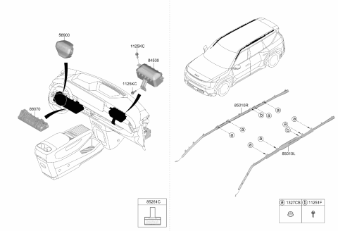 2025 Kia EV9 Steering Wheel Air Bag Module Assembly Diagram for 80100DO000DFS