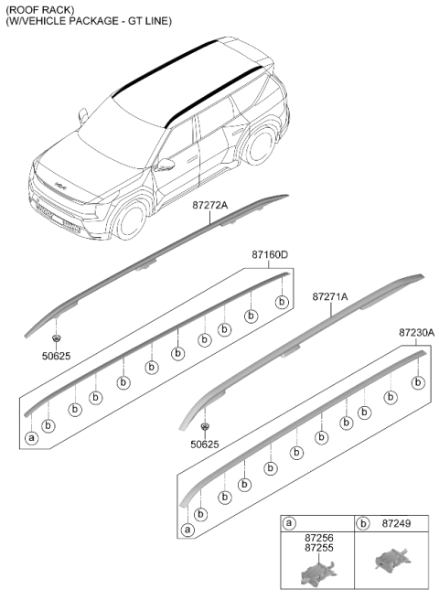 2025 Kia EV9 Roof Garnish & Rear Spoiler Diagram 3