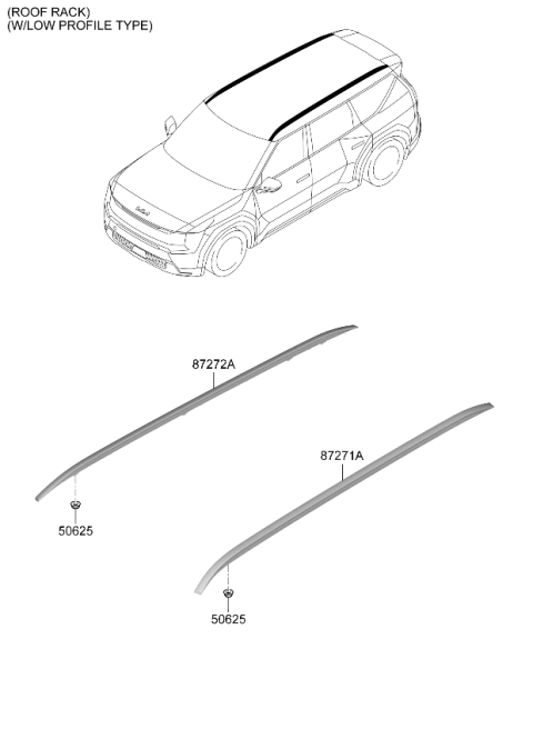 2025 Kia EV9 Roof Garnish & Rear Spoiler Diagram 2