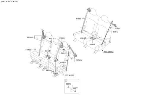 2026 Kia EV9 Rear Seat Belt Diagram 2