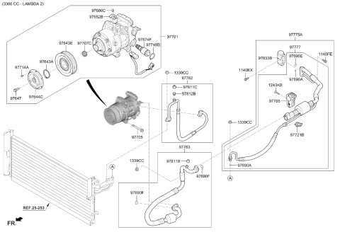 2022 Kia Stinger Expansion Valve Assembly Diagram for 976263N000
