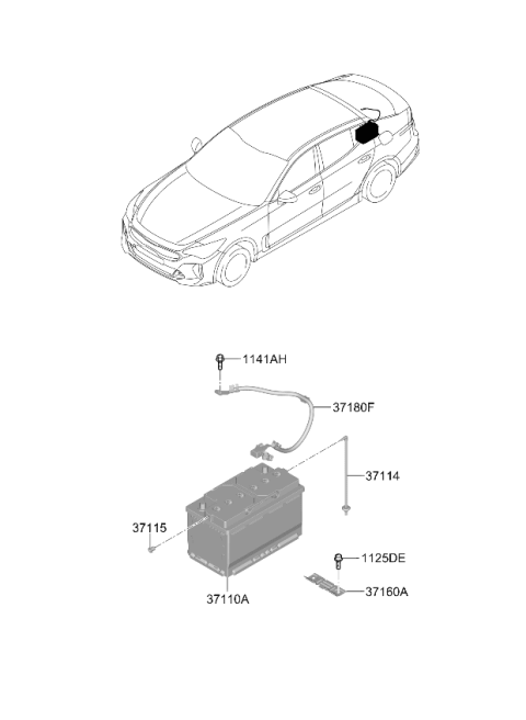 2022 Kia Stinger Battery Sensor Assembly Diagram for 37180J5200