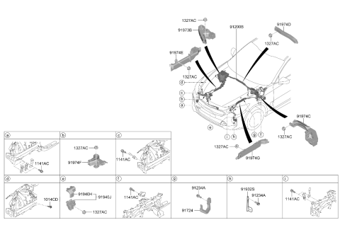 2023 Kia Stinger Wiring Protector Diagram for 91970J5020