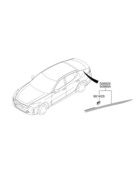 2022 Kia Stinger Clip-Moulding Mounting Diagram for 87862J5500