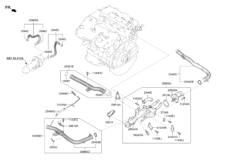 2022 Kia Stinger Connector Bracket Diagram for 273113L250