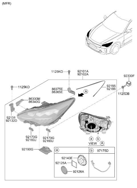 2023 Kia Stinger Head Lamp Diagram 2