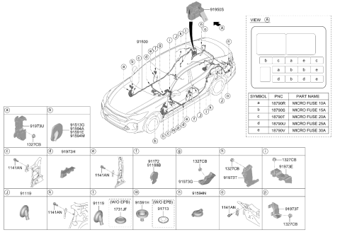 2022 Kia Stinger Grommet   Diagram for 91981J5070