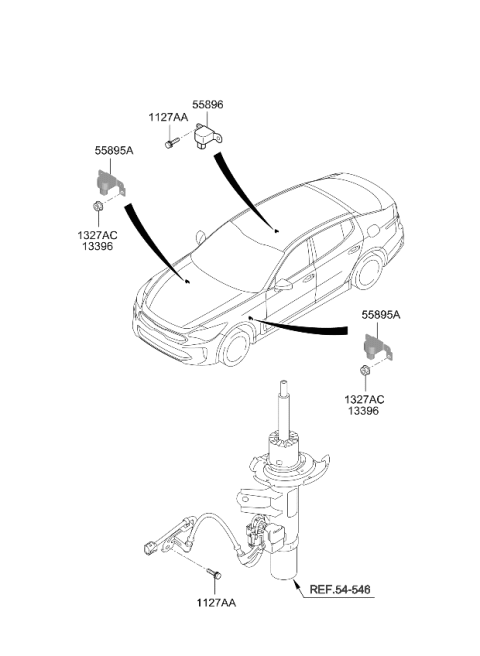2022 Kia Stinger Sensor-G Assembly Diagram for 55896J5050