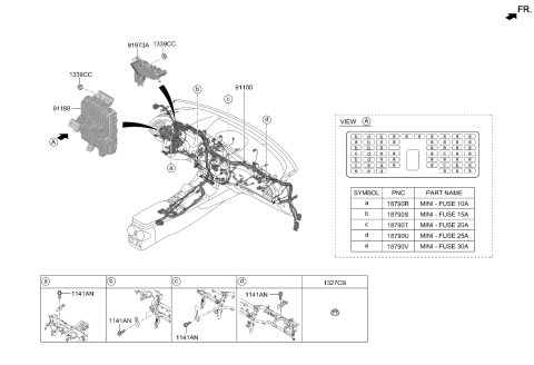 2022 Kia Stinger Instrument Panel Junction Box Assembly Diagram for 91952J5070