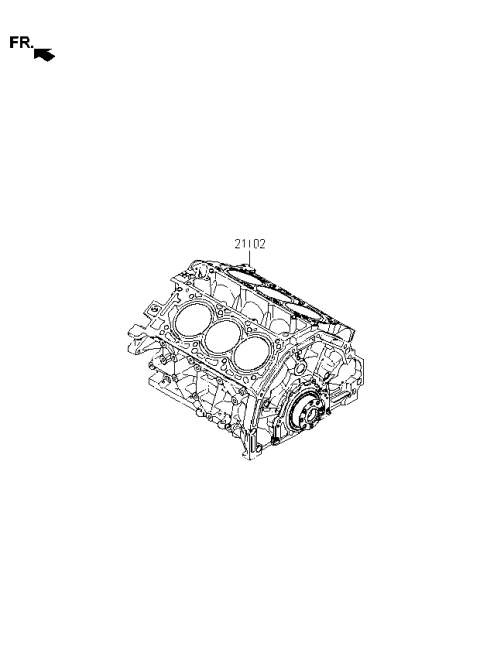 2022 Kia Stinger Short Block Engine Assembly Diagram for 242G23LA0B