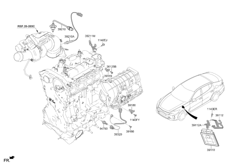 2022 Kia Stinger Sensor-Crankshaft Po Diagram for 391802T000
