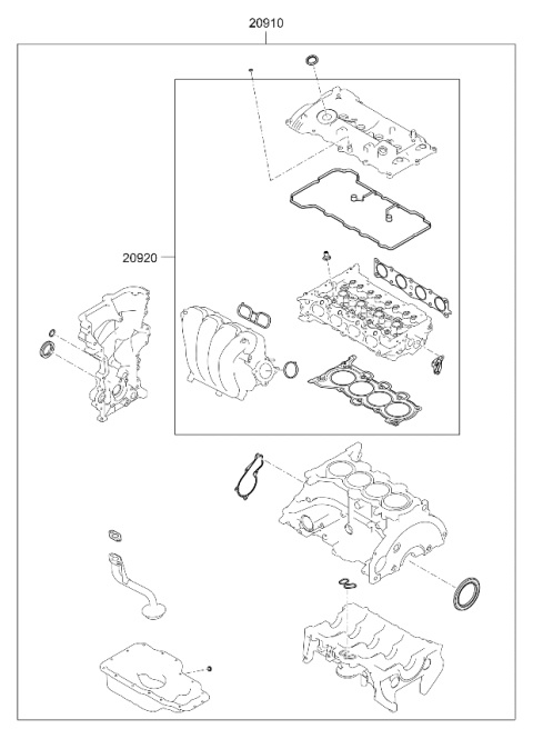 2021 Kia Seltos Engine Gasket Kit Diagram 2