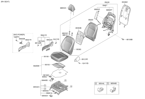 2021 Kia Seltos TRACK ASSY-RH Diagram for 88600Q5900