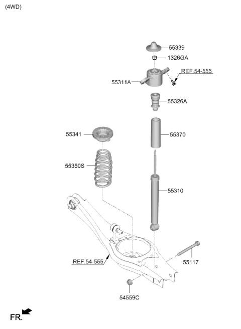 2021 Kia Seltos Rear Spring & Strut Diagram 2