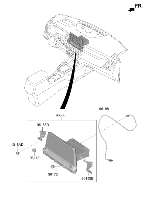 2022 Kia Seltos USB Cable Assembly Diagram for 96595Q5000