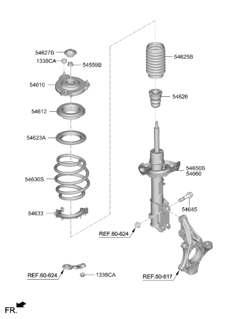 2023 Kia Seltos Front Spring Diagram for 54630Q5UB0
