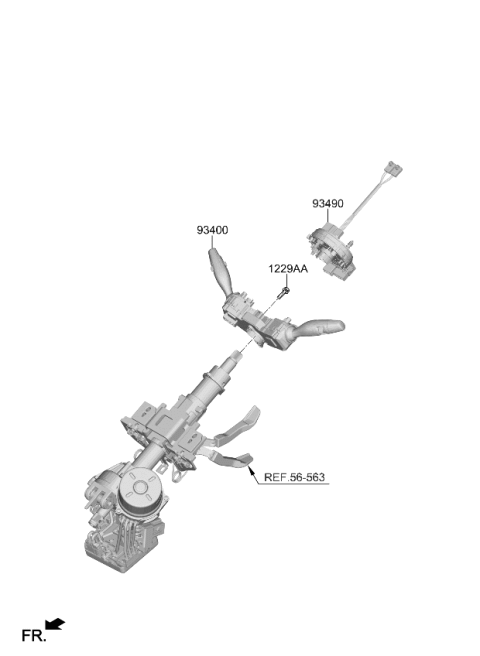 2022 Kia Seltos CONTACT ASSY-CLOCK S Diagram for 93490Q5225