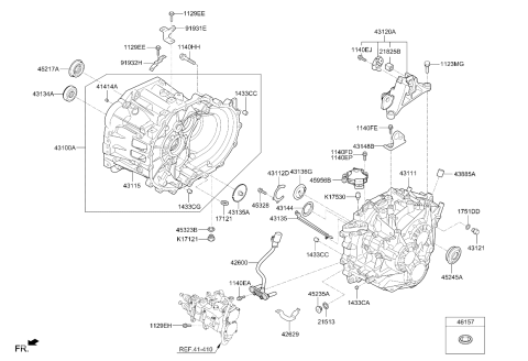 2021 Kia Seltos Case-Manual TRANSMIS Diagram for 431112D500