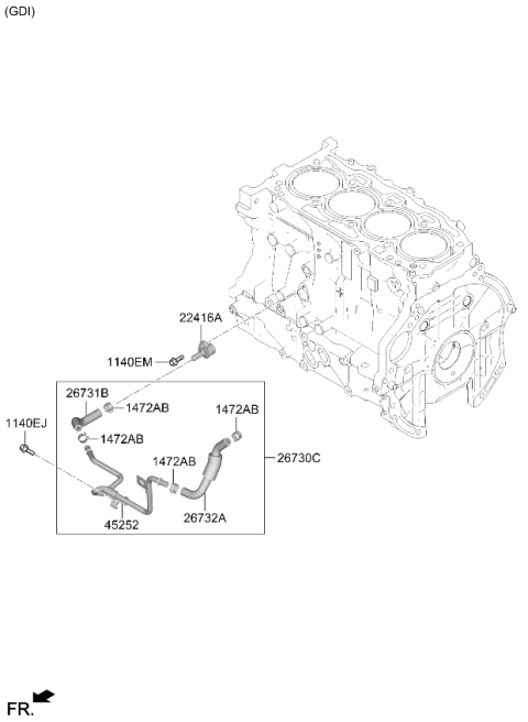 2022 Kia Sorento Gas Rocker Cover Diagram 2