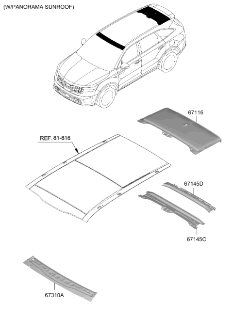 2022 Kia Sorento Gas Roof Panel Diagram 2