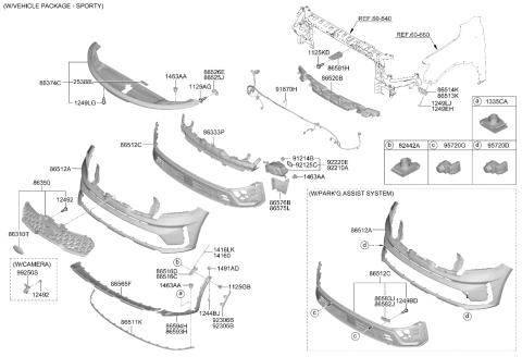 2022 Kia Sorento Gas Front Bumper Diagram 2