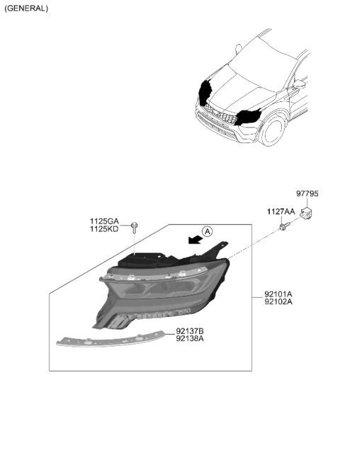 2022 Kia Sorento Gas Head Lamp Diagram 2